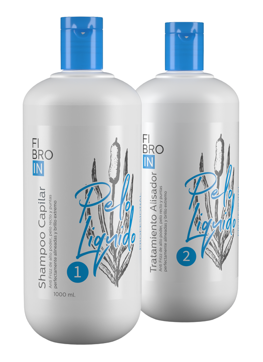 Kit Shampo y Tratamiento Alisador Pelo Liquido x 1000 ml